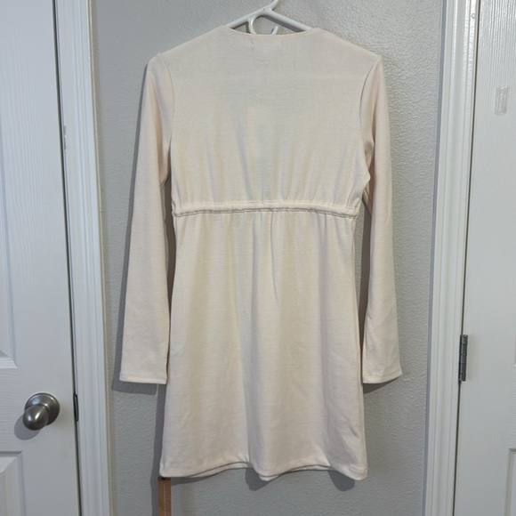 NWT Reformation Cream Karah Tie Front Mini Dress - Picture 7 of 8
